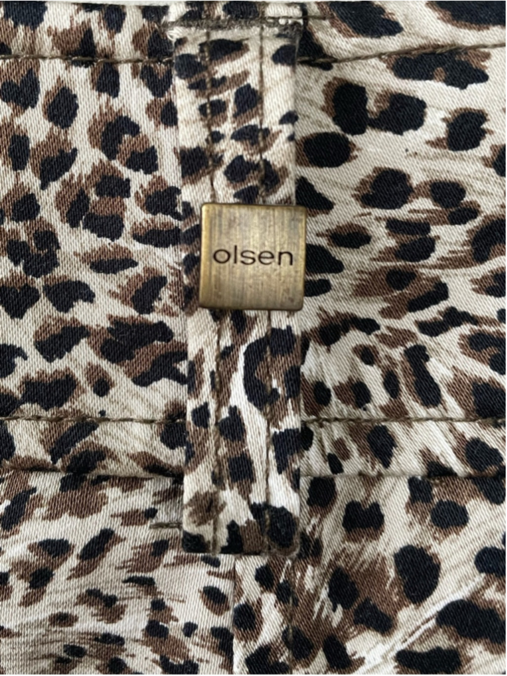 NWT Olsen Europe Ibiza 504 Leopard Print Crop Stretch Pants Size 10 / 42 - Picture 10 of 10